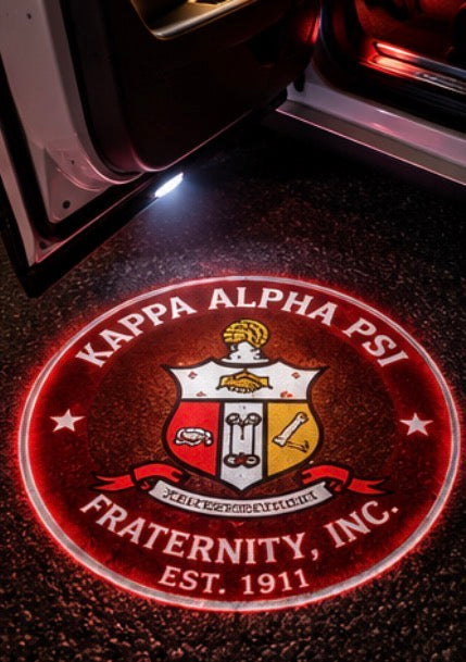 Kappa Alpha Psi crest projected on pavement