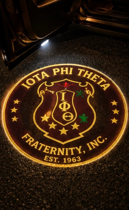 Iota Phi Theta crest projected on pavement