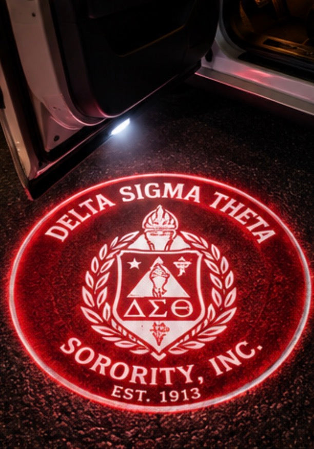 Delta Sigma Theta crest projected on pavement