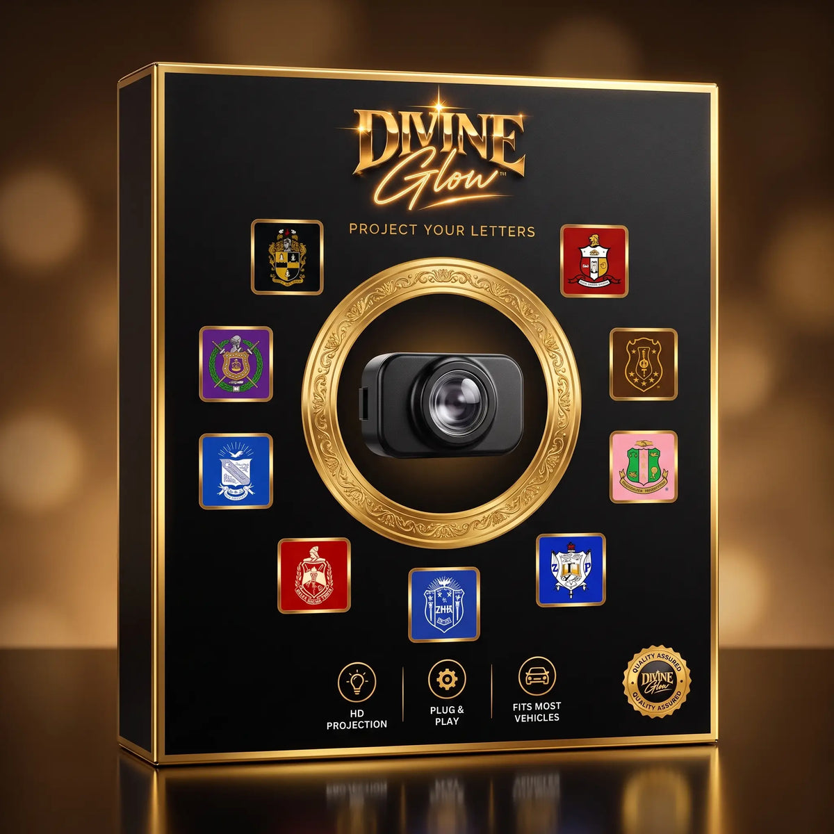Divine Glow retail box — Premium Car Door Lights, Project Your Letters