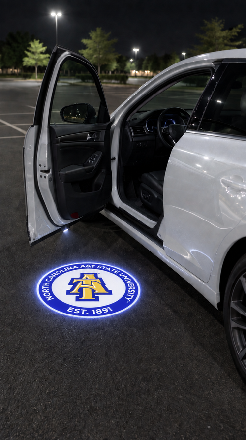 Divine Glow HBCU Edition - North Carolina A&T car door projection