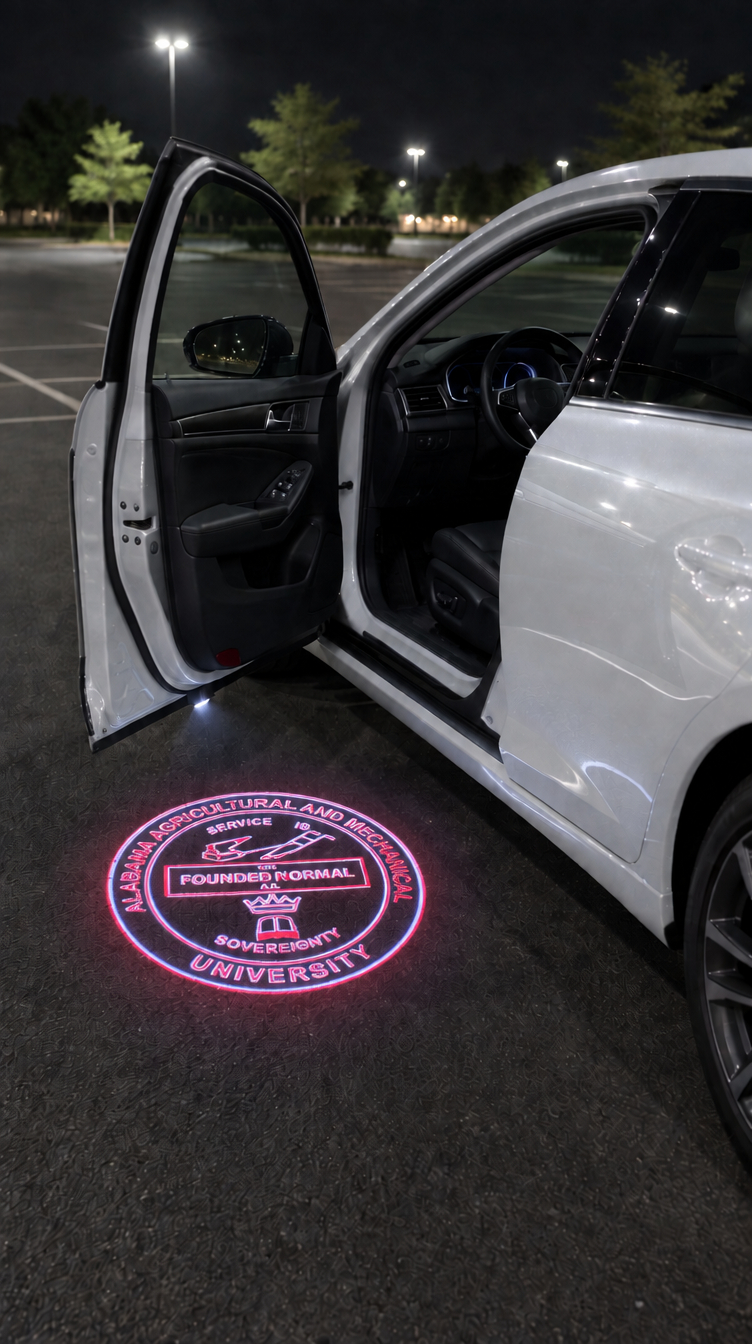 Divine Glow HBCU Edition - Alabama A&M University car door projection