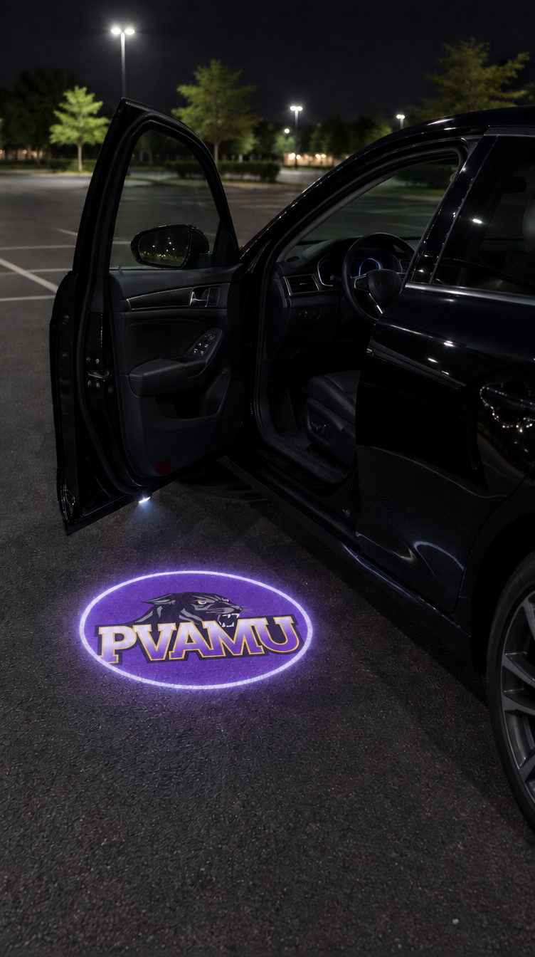 Divine Glow HBCU Edition - Prairie View A&M car door projection