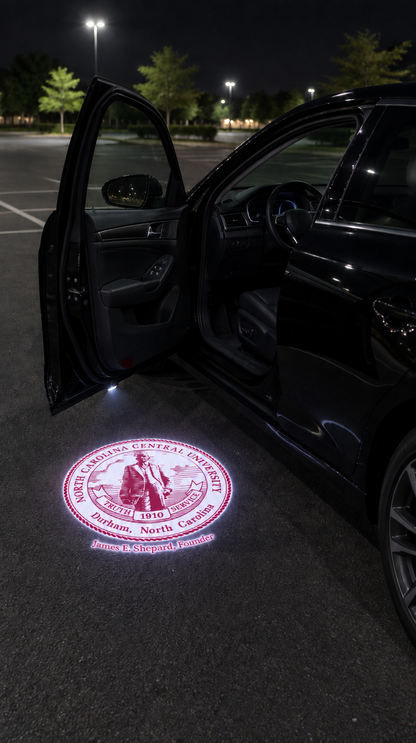 Divine Glow HBCU Edition - North Carolina Central car door projection